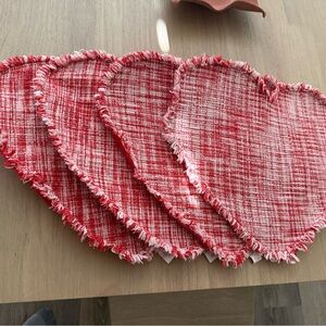 Rachel Zoe Red and White Heart-Shaped Placemats